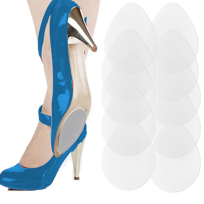 Feeke Non Slip Shoes Pads Self-Adhesive Shoe Grips Rubber Anti-Slip Shoe Grips Sole Stick Protector (Clear-5Pairs) - Image 1